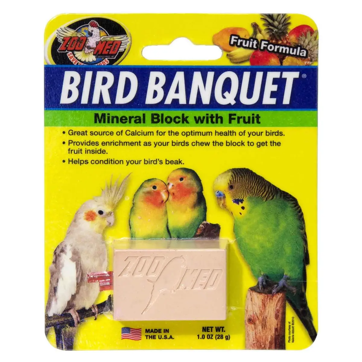 Zoo Med Fruit Bird Banquet Block Small | Calcium & Fruit Enrichment for Birds - main product image