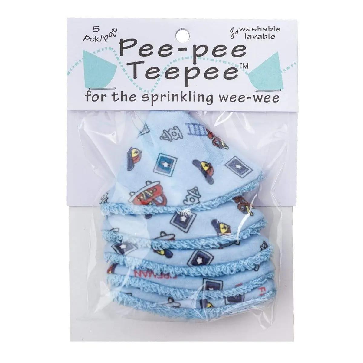 Beba Bean Pee Pee Teepee for Baby Boys - Set of 5 Covers | Reusable Cotton Diaper Changing Shields - view 2