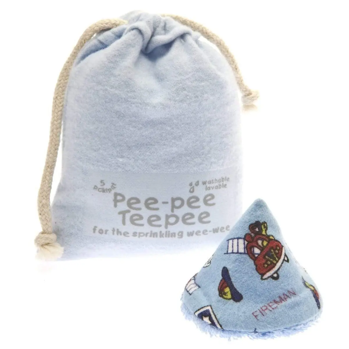 Beba Bean Pee Pee Teepee for Baby Boys - Set of 5 Covers | Reusable Cotton Diaper Changing Shields - view 3