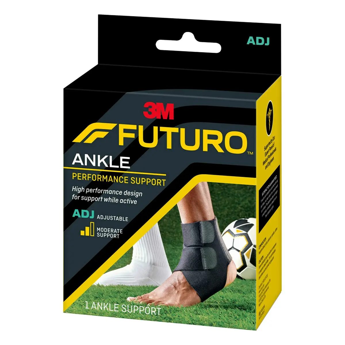 Futuro Performance Ankle Support Brace with Adjustable Straps & Breathable Fabric | Black - view 8