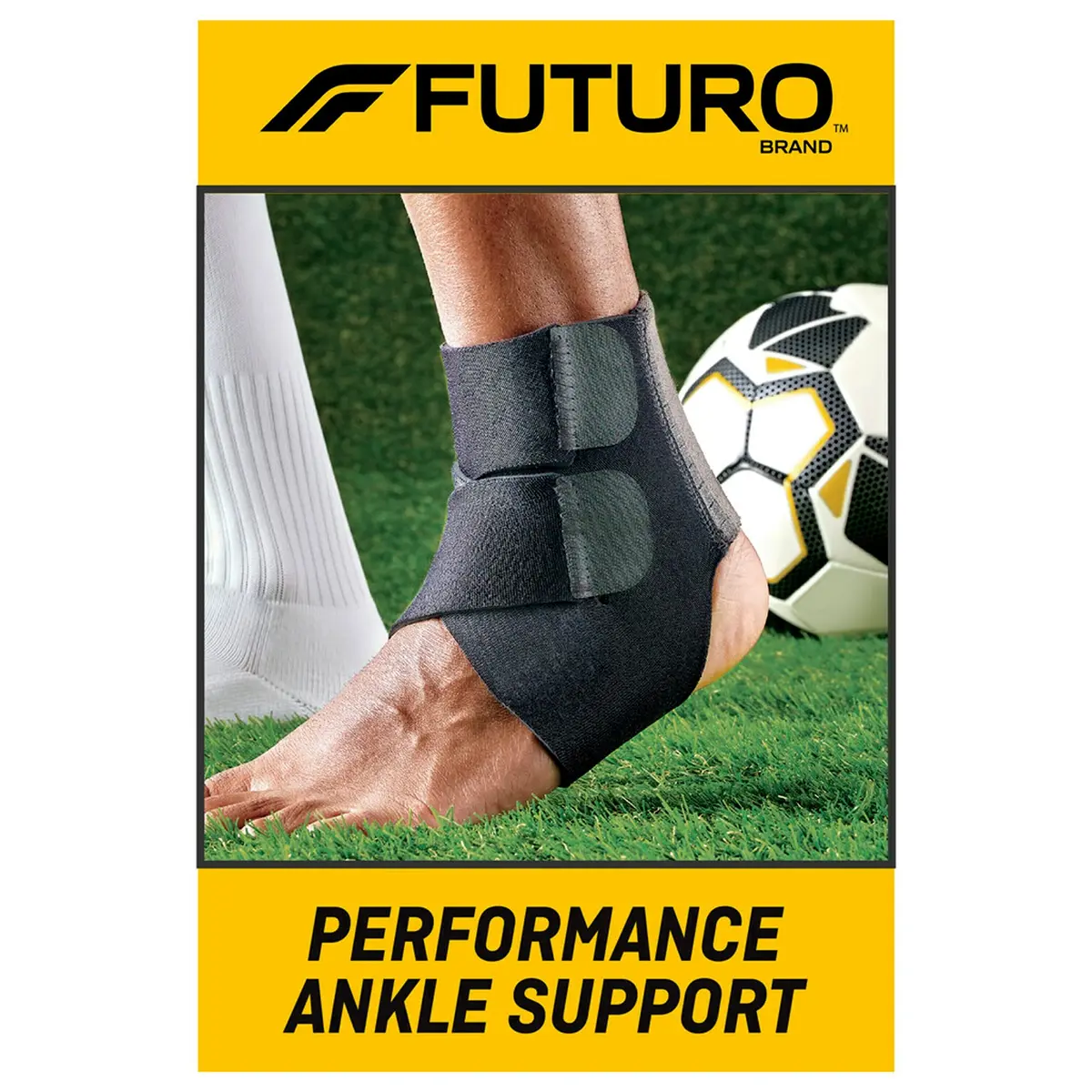 Futuro Performance Ankle Support Brace with Adjustable Straps & Breathable Fabric | Black - view 2