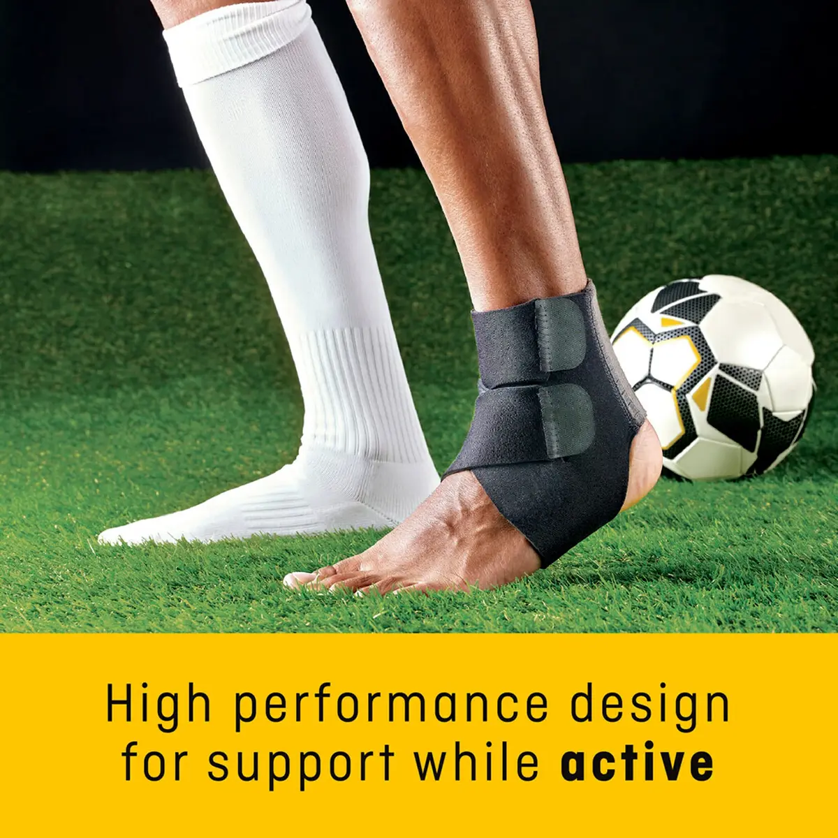 Futuro Performance Ankle Support Brace with Adjustable Straps & Breathable Fabric | Black - view 3