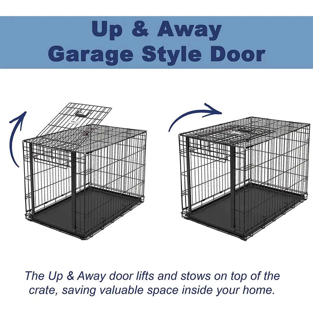 MidWest Homes for Pets Large Ovation Single Door Folding Dog Crate 43.5"L x 28.5"W x 30.5"H | Space-Saving Patented Door - view 3