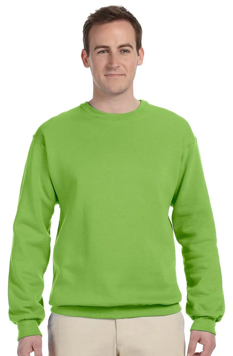 Jerzees Z NuBlend 50/50 Cotton/Poly Crew Sweatshirt | Khaki Brown, Small | Seamless, Pill-Resistant Fleece - view 2