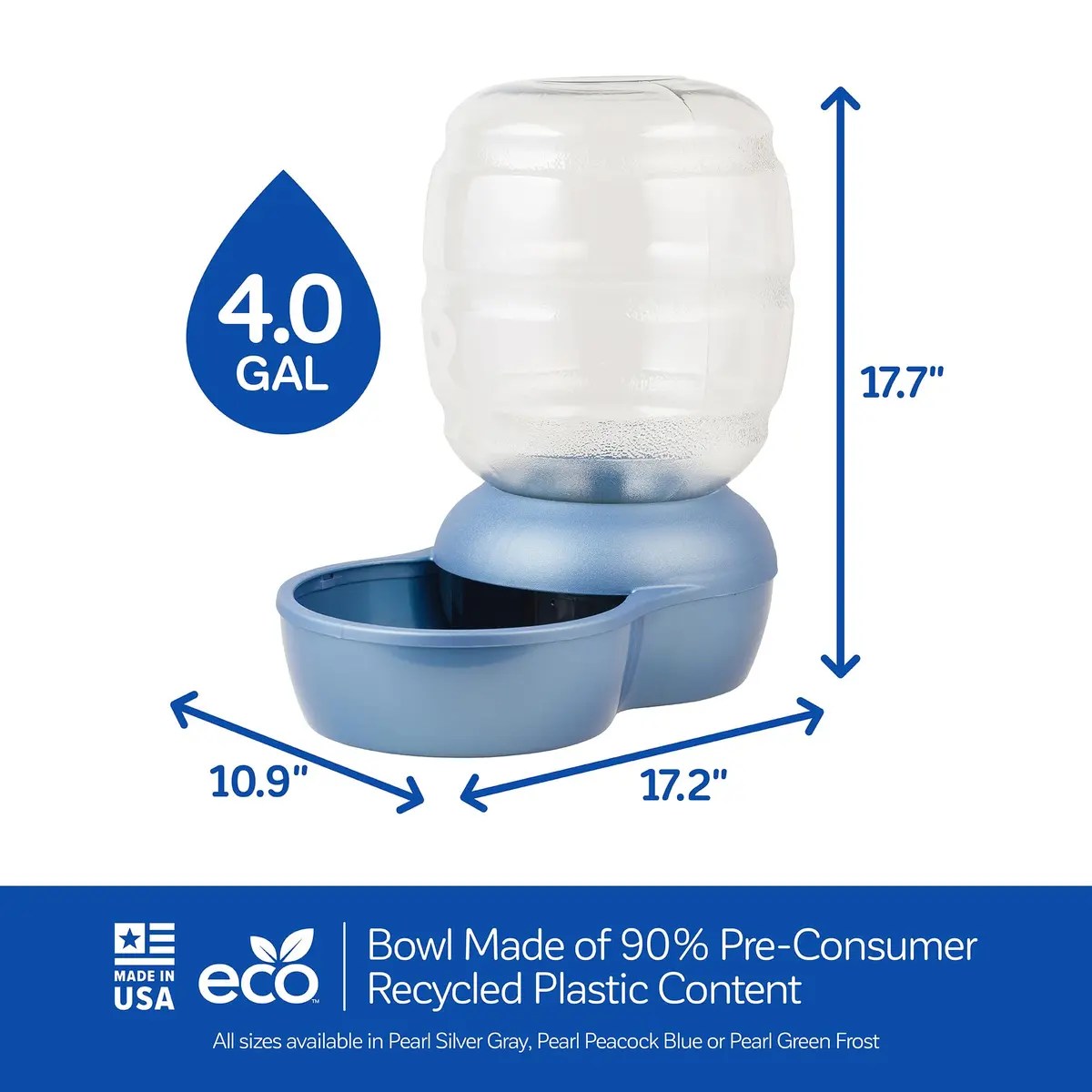 Petmate Replendish Gravity Waterer for Cats and Dogs 4 Gallons | BPA-Free, Made in USA, Easy Refill - view 3
