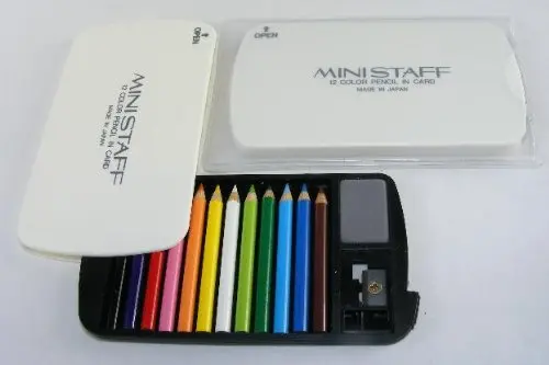 BC USA Japanese Mini Colored Pencils in Case with Eraser & Sharpener | 12 Colors, Compact Travel Size - view 6