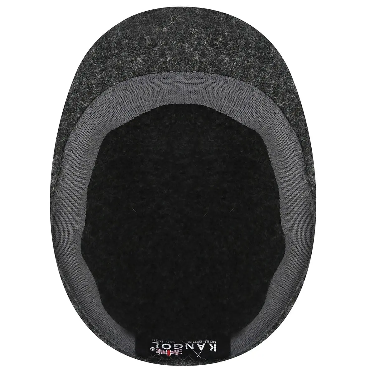 Kangol Seamless Wool 507 Flat Cap Dark Flannel | Classic Men’s Newsboy Cap for Autumn/Winter - view 8