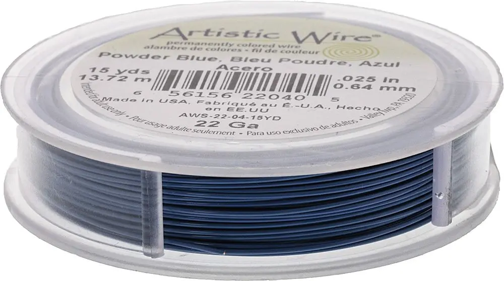 EUROTOOL Artistic Wire Powder Blue 22 Gauge 15 Yards | Copper Jewelry Wire for Crafts & Art - main product image