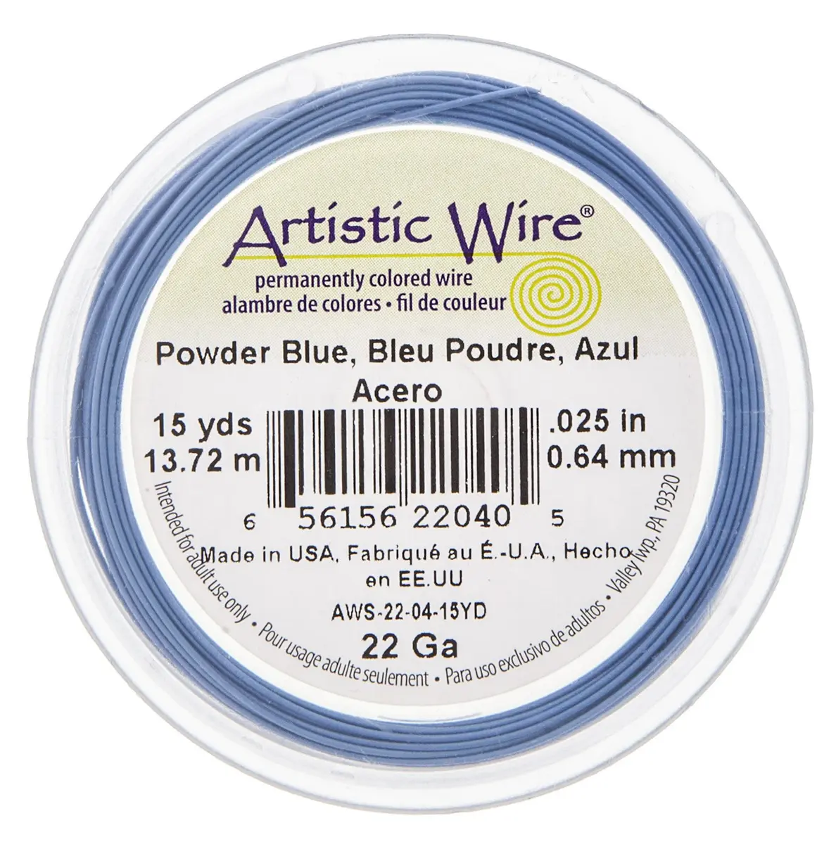 EUROTOOL Artistic Wire Powder Blue 22 Gauge 15 Yards | Copper Jewelry Wire for Crafts & Art - view 3