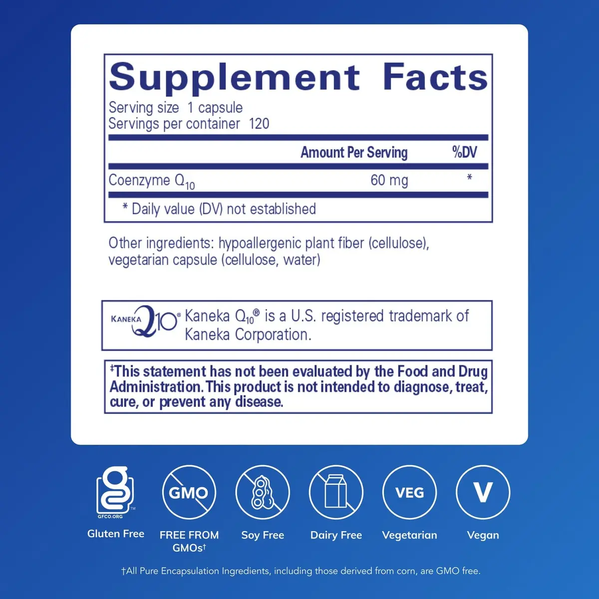 Pure Encapsulations CoQ10 60 mg | Cellular Energy & Antioxidant Support (120 Capsules) - view 2