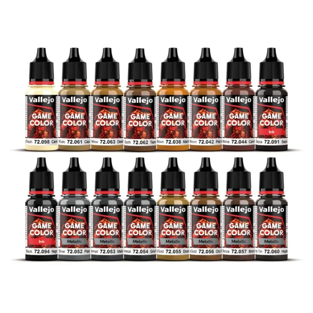 Vallejo Game Color Leather and Metal Set | 16 Bottles x 18 ml | Realistic Miniature Painting - view 2