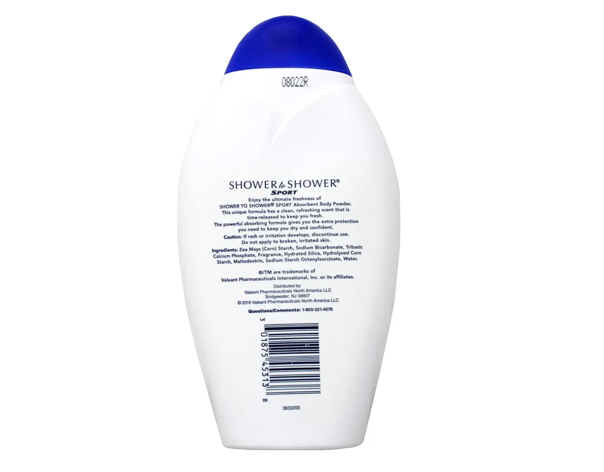 Shower To Shower Absorbent Body Powder Sport 13oz Pack of 2 | Keeps You Dry & Fresh - view 6
