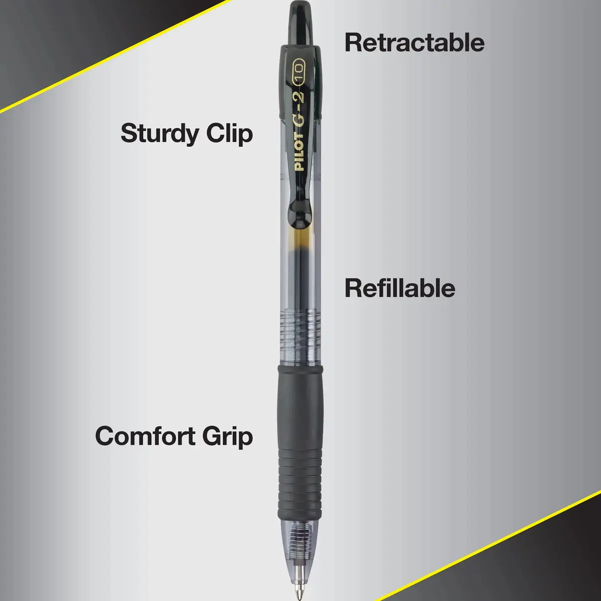 PILOT G2 Premium Rolling Ball Gel Pens, 1.0 mm Bold Point, Black Ink, 5-Pack | Smooth Writing Instrument - view 2