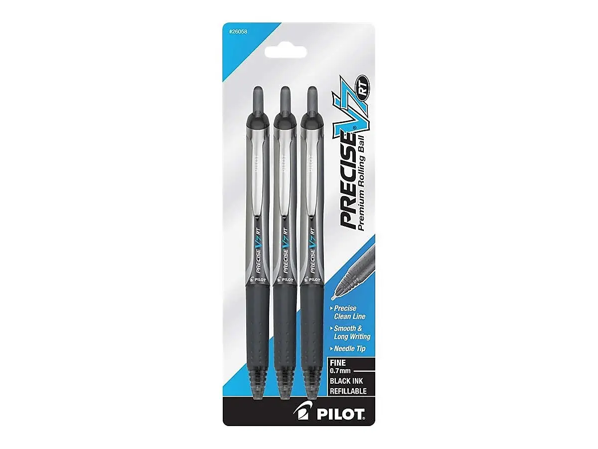 Pilot Precise V7 RT Refillable Liquid Ink Rollerball Pen 0.7mm | Fine Point, Refillable, Black Ink - view 2