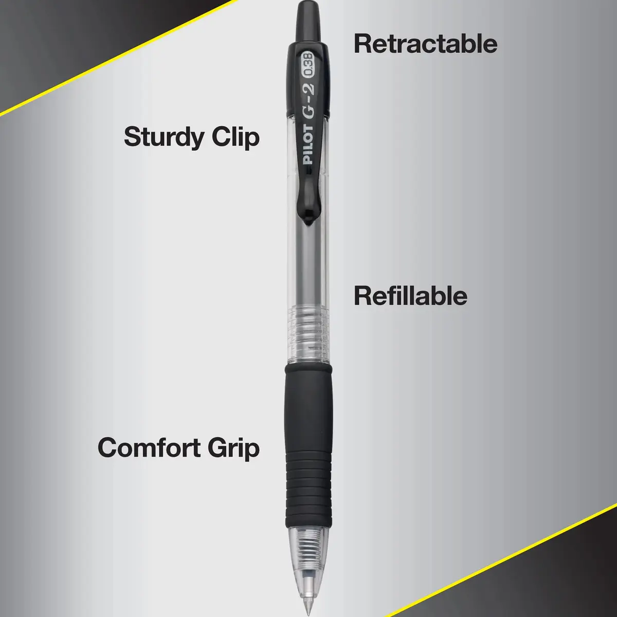 Pilot G2 Premium Retractable Gel Pen .38mm Black | Smooth, Long-Lasting Ink for Precise Writing - view 6