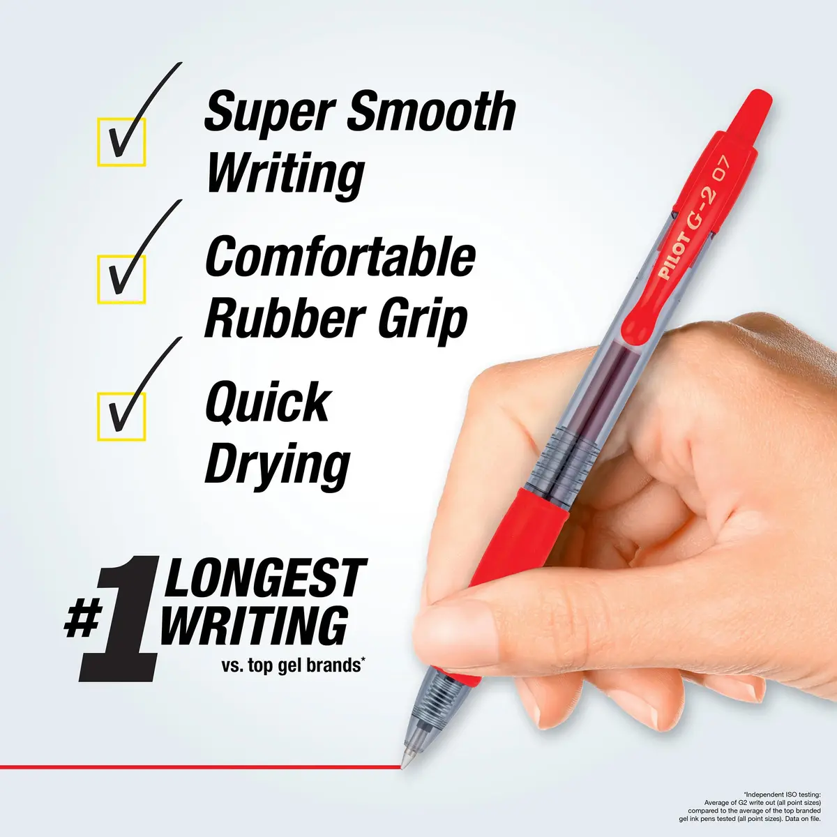 PILOT G2 Premium Gel Roller Pens Fine Point 0.7mm Red 4-Pack | Smooth Ink Flow for Students & Office - view 2