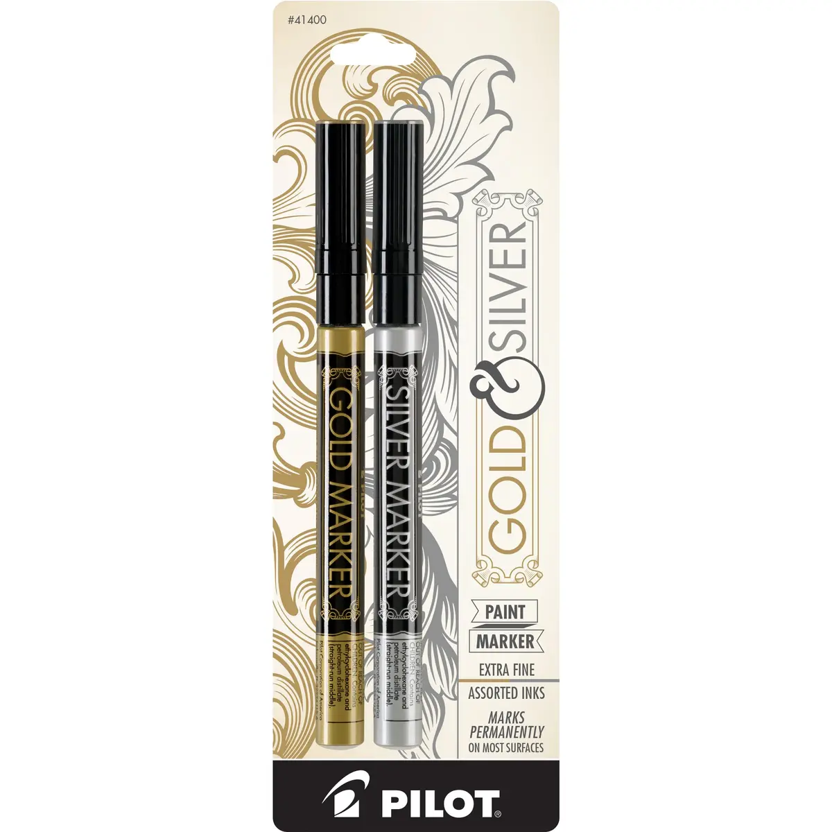 PILOT Extra Fine Point Permanent Markers, Gold/Silver Ink | Precise, Fade-Resistant, 2-Pack - main product image