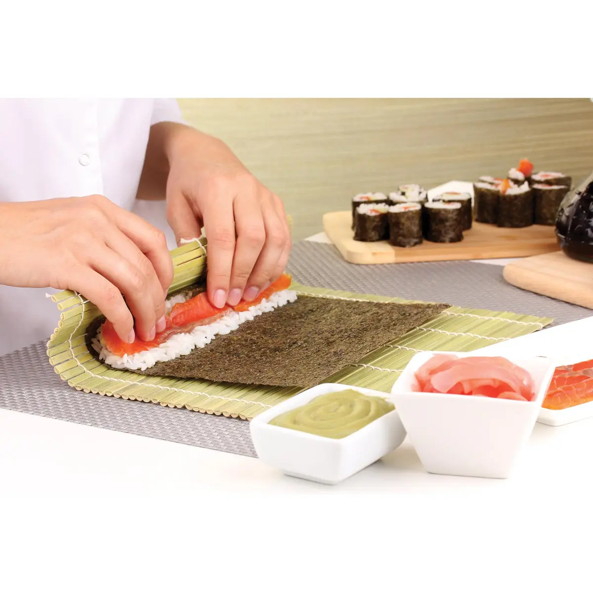 Helen's Asian Kitchen Bamboo Sushi Mat | Natural, Sustainable, 9.5-Inch for Homemade Sushi - view 5