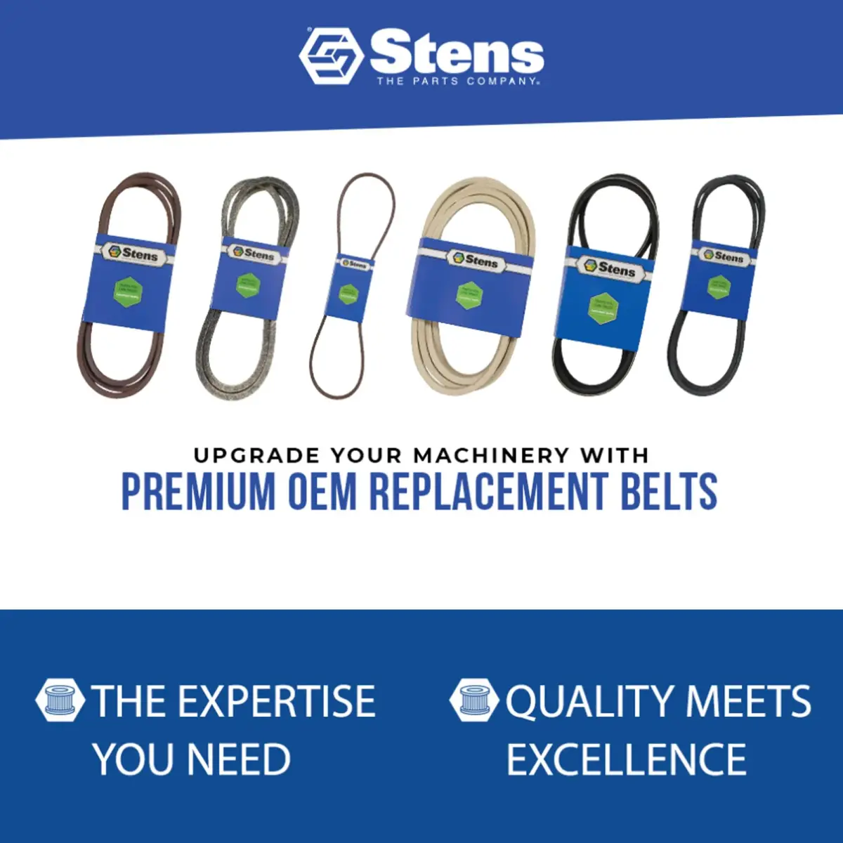 Stens 265-448 Covered Belt 1.5 cm (0.438 in) | Replaces Club Car 1019167-01 Starter Generator Belt - view 3