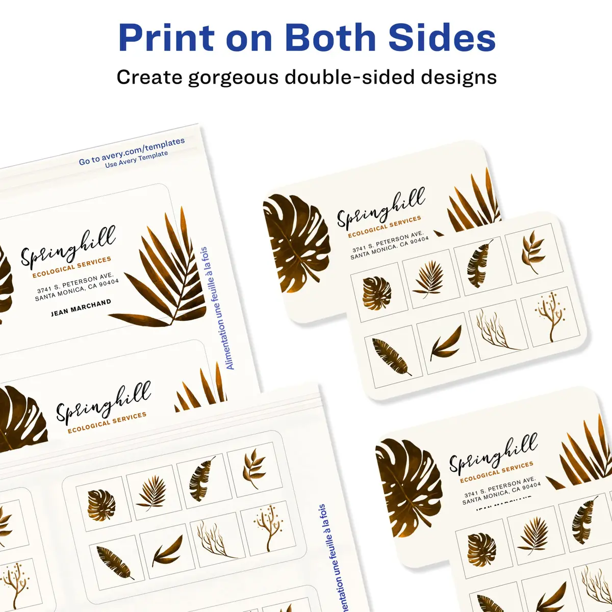 Avery Clean Edge Printable Business Cards with Sure Feed Technology, Rounded Corners, 160 Cards (25ml / 0.811 Fl Oz) | Professional Cards for Inkjet Printers - view 7