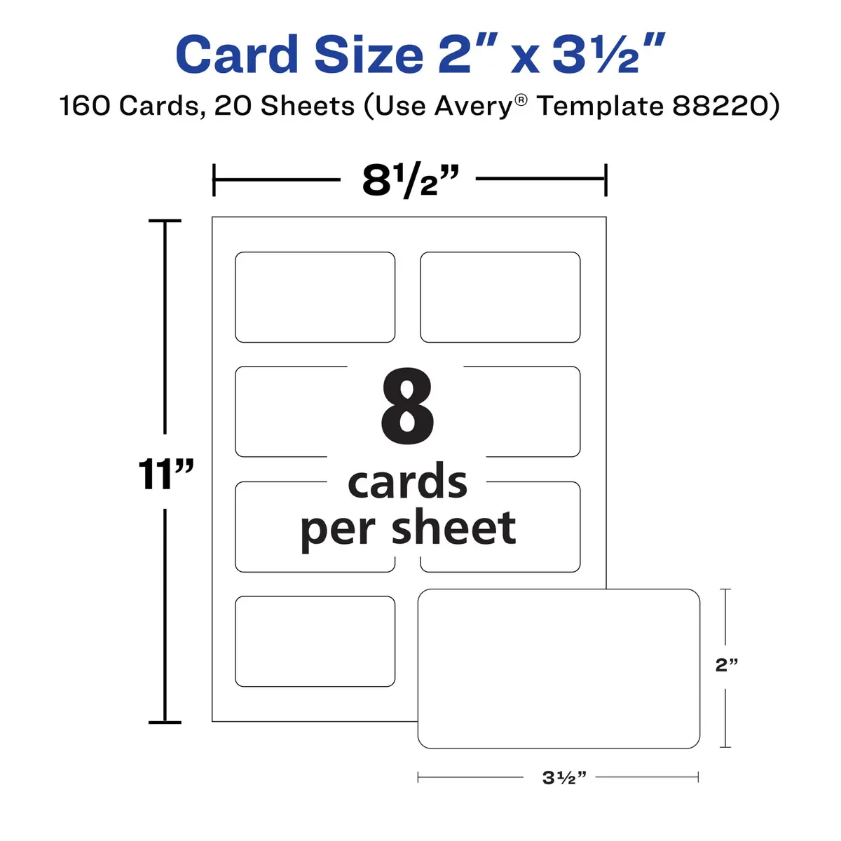 Avery Clean Edge Printable Business Cards with Sure Feed Technology, Rounded Corners, 160 Cards (25ml / 0.811 Fl Oz) | Professional Cards for Inkjet Printers - view 8