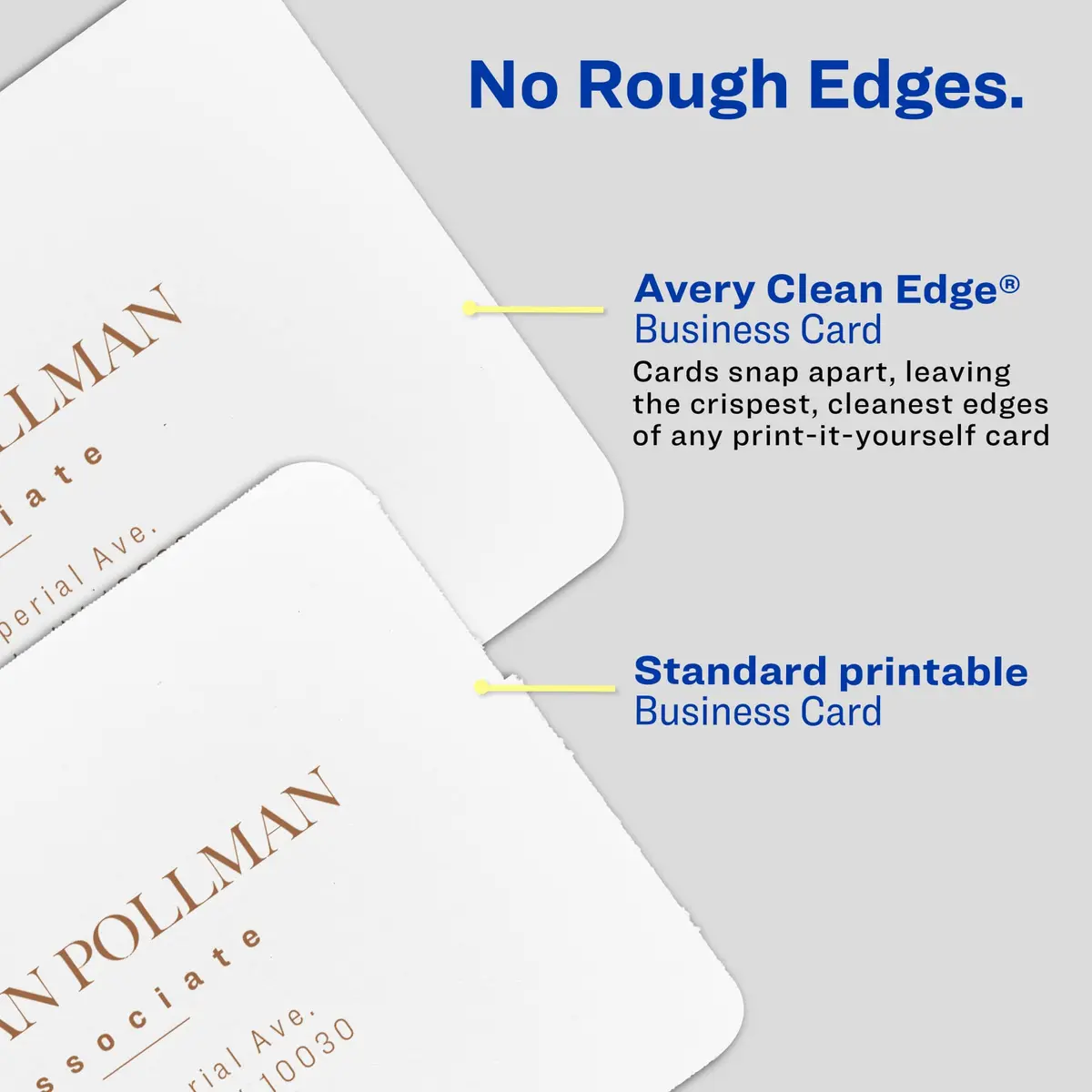 Avery Clean Edge Printable Business Cards with Sure Feed Technology, Rounded Corners, 160 Cards (25ml / 0.811 Fl Oz) | Professional Cards for Inkjet Printers - view 4