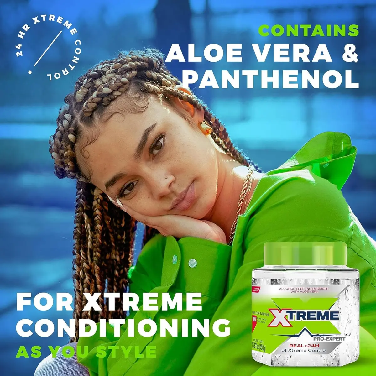 Xtreme Pro-Expert Styling Gel, 15.87 Oz Jar | Strong Hold, Alcohol-Free with Aloe Vera - view 8