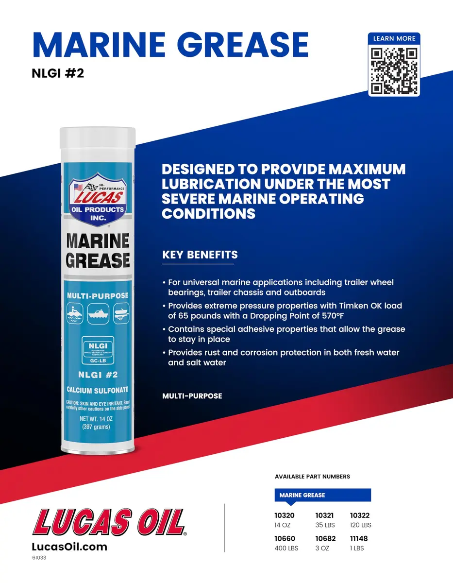 Lucas Oil Marine Grease 14 oz (397 g) | Water Resistant for Boats & Bearings - view 2
