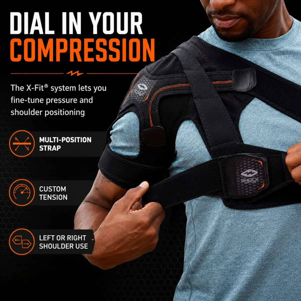 Shock Doctor Rotator Cuff Shoulder Brace for Men, Shoulder Brace for Women | Support for AC Sprains & Rotator Cuff Injuries - view 5