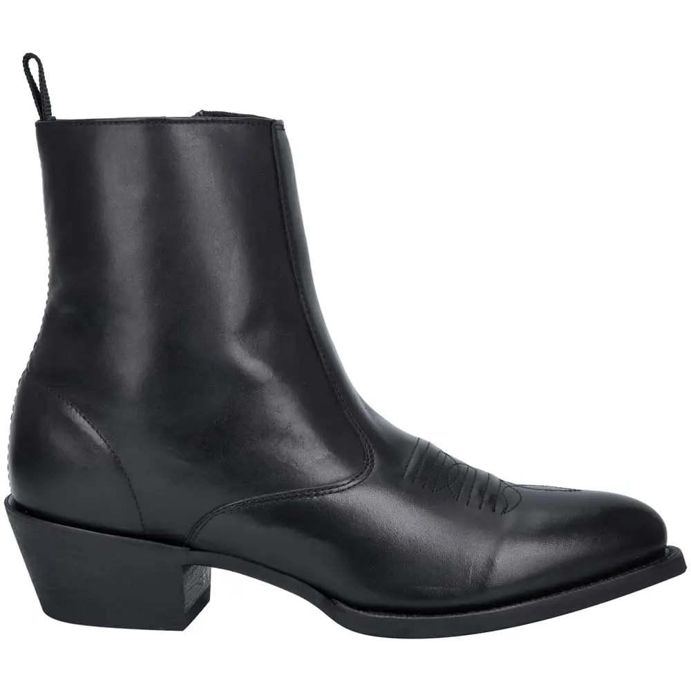 Dingo Mens Fletcher Pointed Toe Pull On Casual Boots Ankle - Black - Size 10.5 2E | Western Style with Leather Upper - main product image