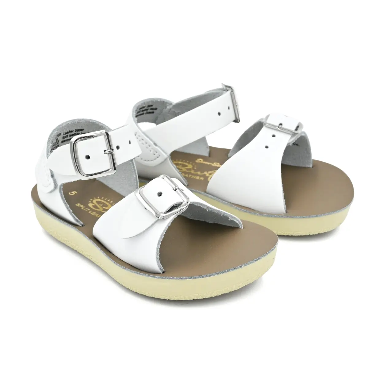 Salt Water Sandals Sun-San Surfer, White, Toddler 8 | Water-Friendly Leather, All-Day Comfort - view 7