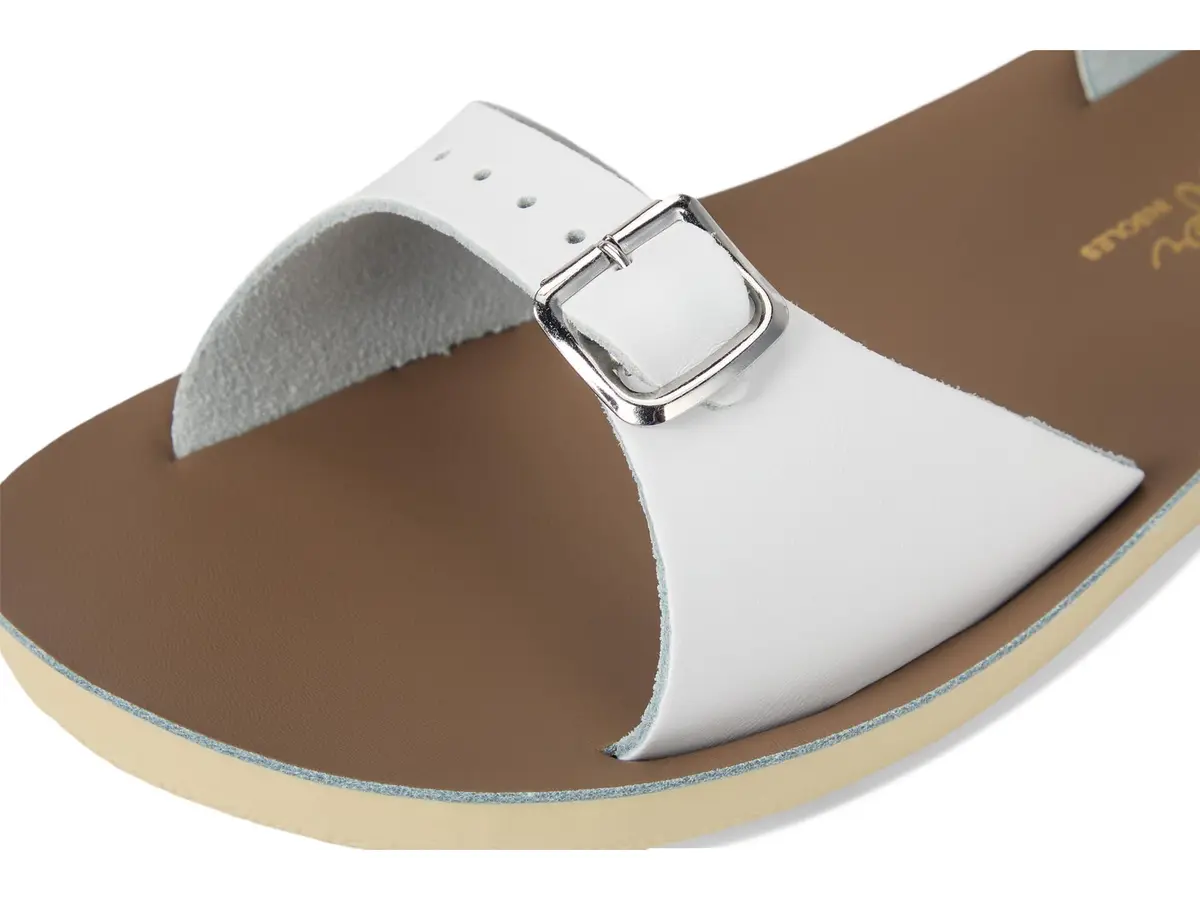 Salt Water Sandals Sun-San Surfer, White, Toddler 8 | Water-Friendly Leather, All-Day Comfort - view 2