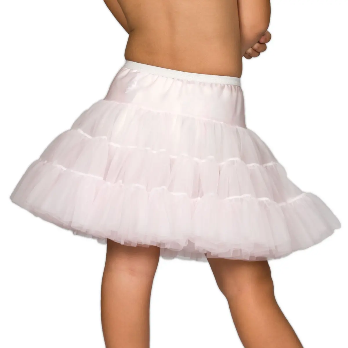IC Collections Little Girls Pink Bouffant Half Slip Petticoat 6 | Comfortable Tiered Nylon - view 2