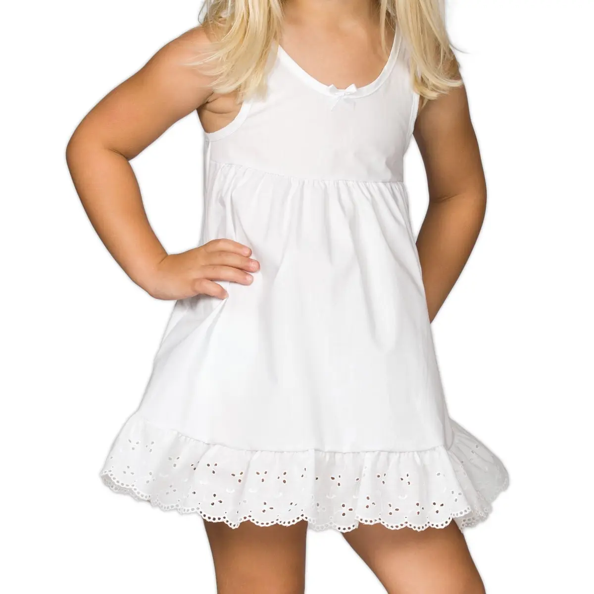 IC Collections Baby Girls White Slip Above the Knee 6 Months | Comfortable, Adjustable & Perfect for Bishop Style Dresses - view 3