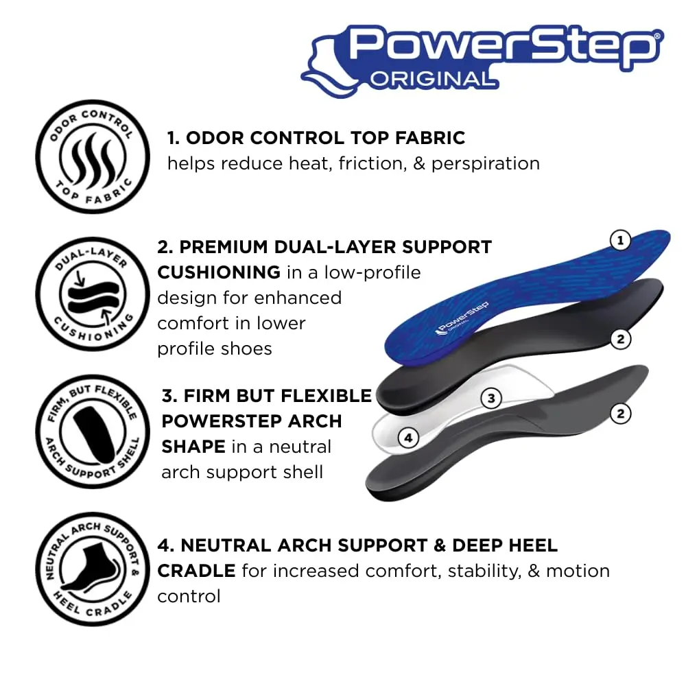 PowerStep Original Insoles | Foot & Arch Support for Plantar Fasciitis & Mild Pronation (Men's 5-5.5, Women's 7-7.5) - view 3