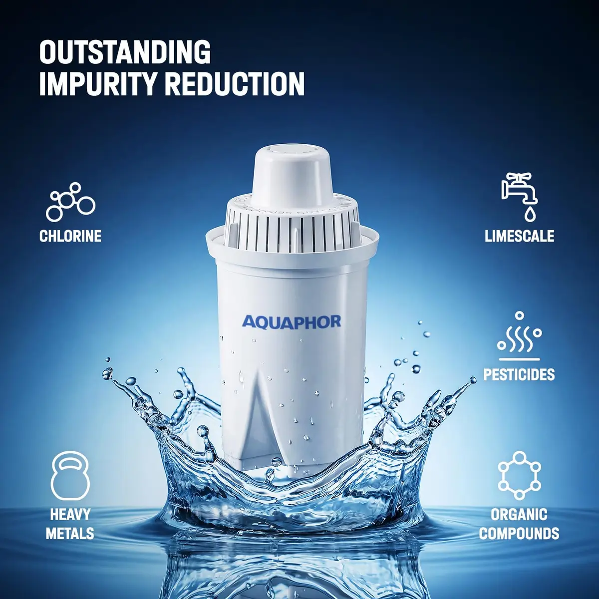 AQUAPHOR B15 Water Filter Replacement 3 Pack | Fast Flow, BPA-Free, Lasts 2 Months, Reduces Chlorine & Heavy Metals - view 2