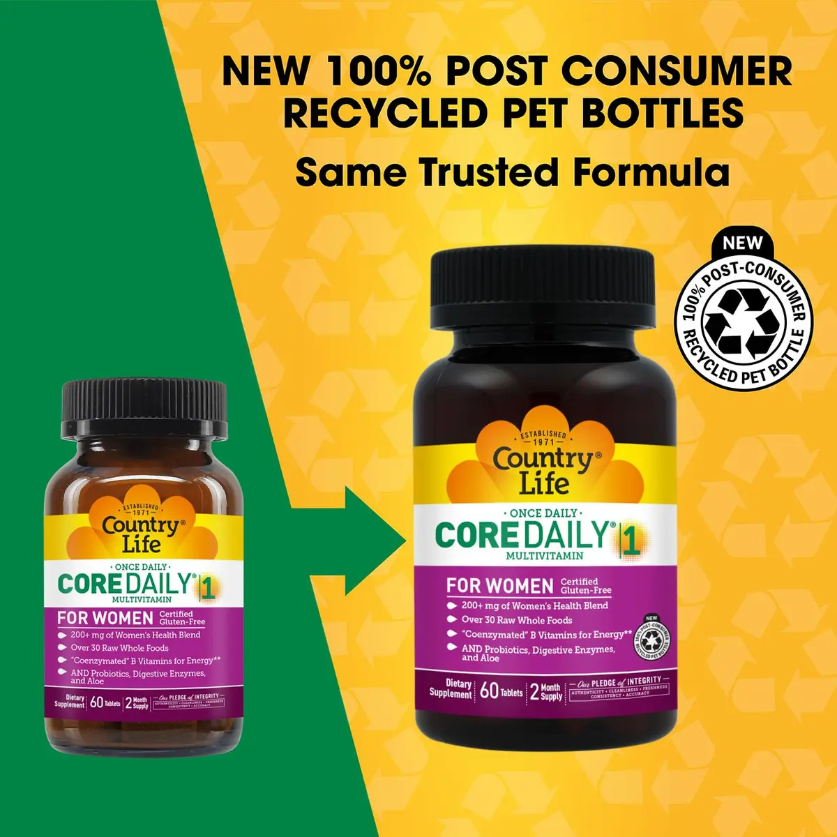 Country Life Core Daily 1 Women’s Multivitamin with Iron, 60 Tablets | Supports Women's Health & Wellness - view 2