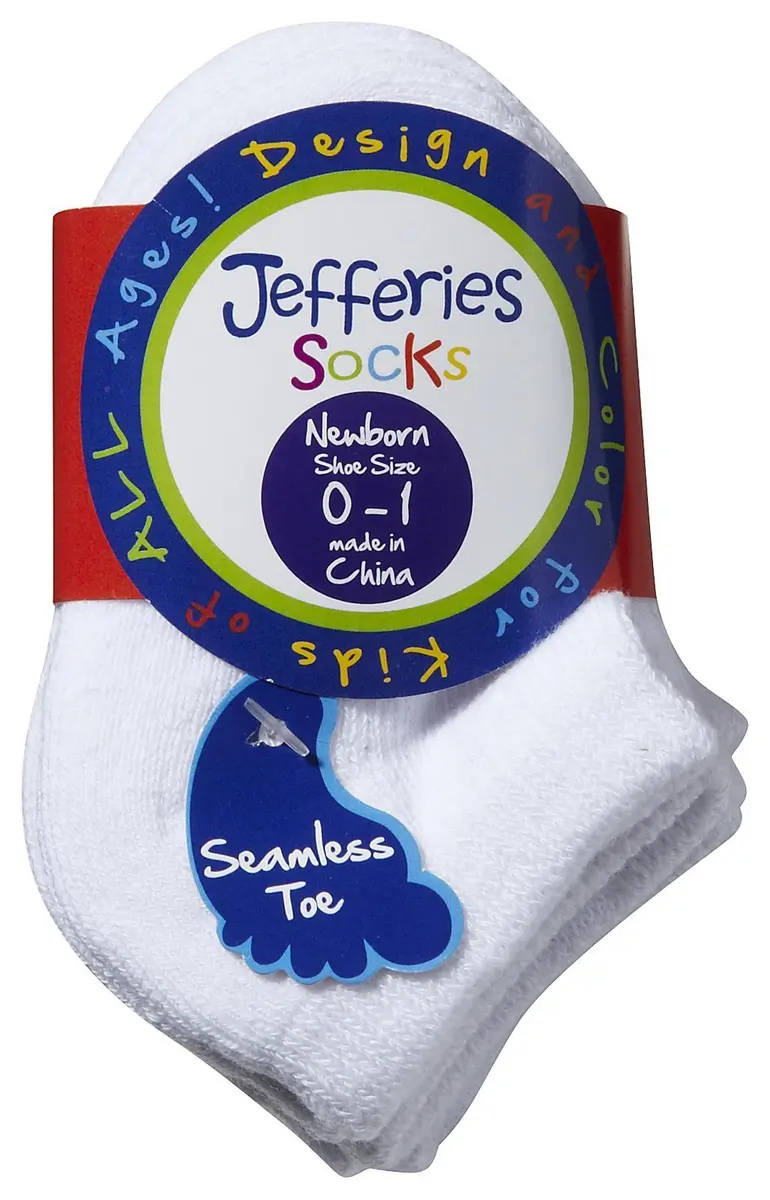 Jefferies Child Seamless Sport Low Cut Half Cushion Socks XSmall | White, 3 Pack, Low Cut, Reinforced Toe - view 2