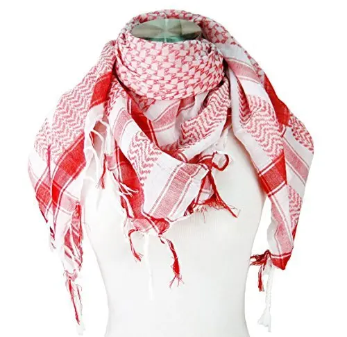 Tapp Collections Shemagh Head Neck Scarf - Red/White | Sun Wind Sand Protection 42"x42" - view 2