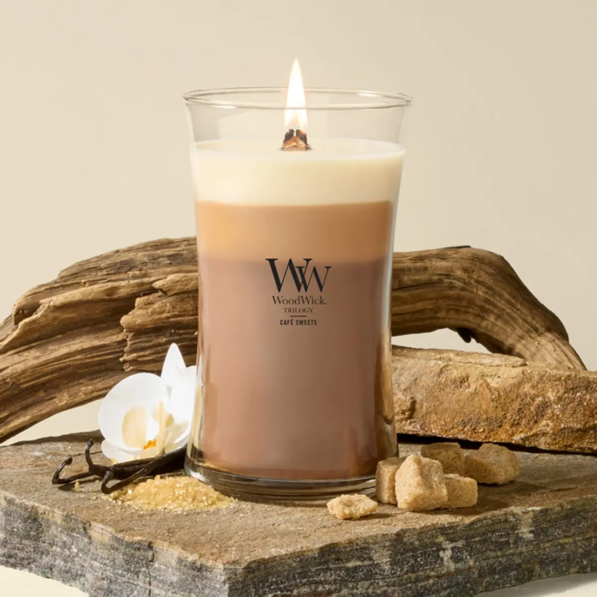 WoodWick Café Sweets Trilogy Tri-Scented Candle, Crackling Wick, 21.5oz | Layered Fragrances with Crackle Sound - view 2