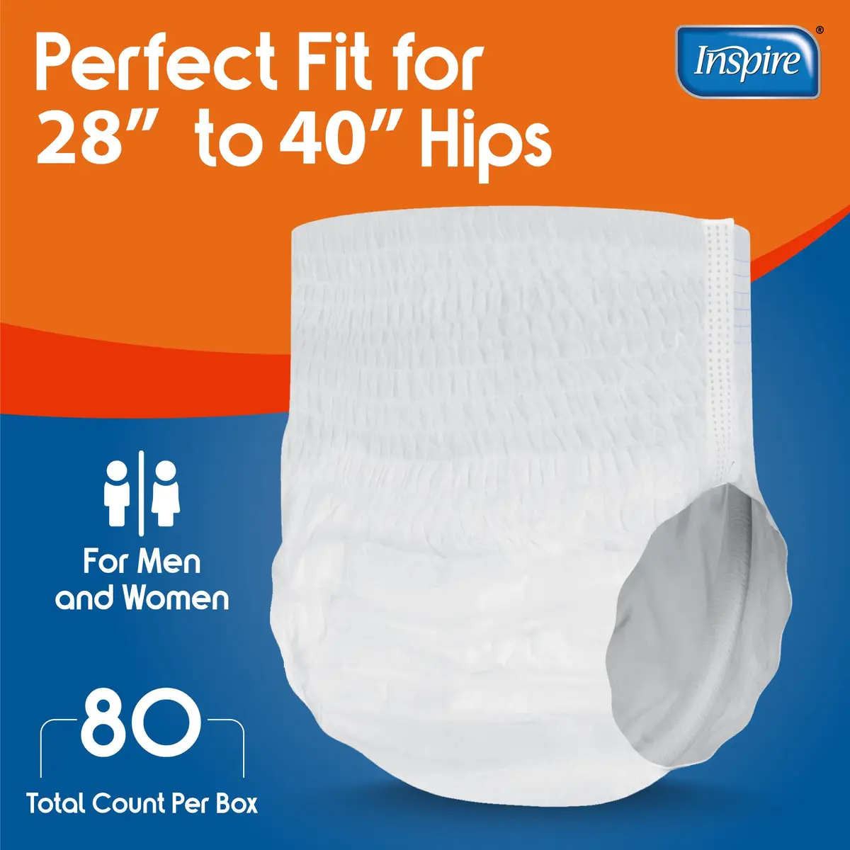 Inspire Protective Underwear for Men and Women | Adult Diapers | Disposable Pull Ups - 4 Bags of 20 | 80 Total (Small/Medium) - view 2