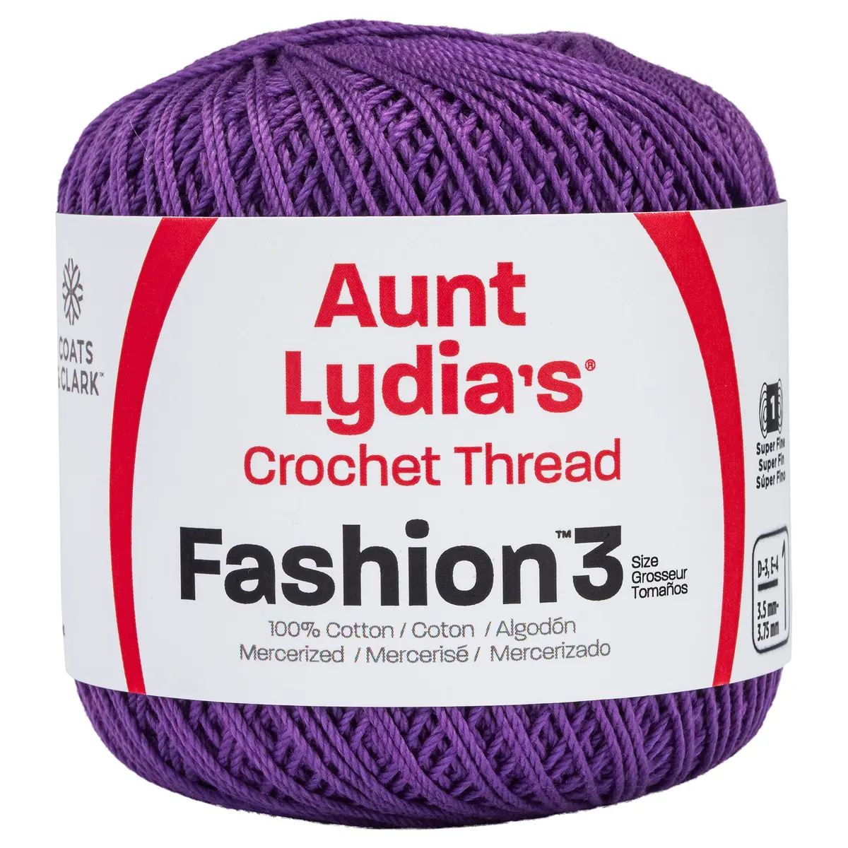 Red Heart Aunt Lydia's Fashion Crochet Cotton Size 3 | Premium Merc Cotton for Fashion & Accessories - main product image