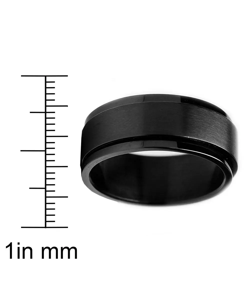 Metal Masters Men's 8MM Black Stainless Steel Spinner Ring Band | Hypoallergenic, Stress-Relief (70-120 chars) - view 3
