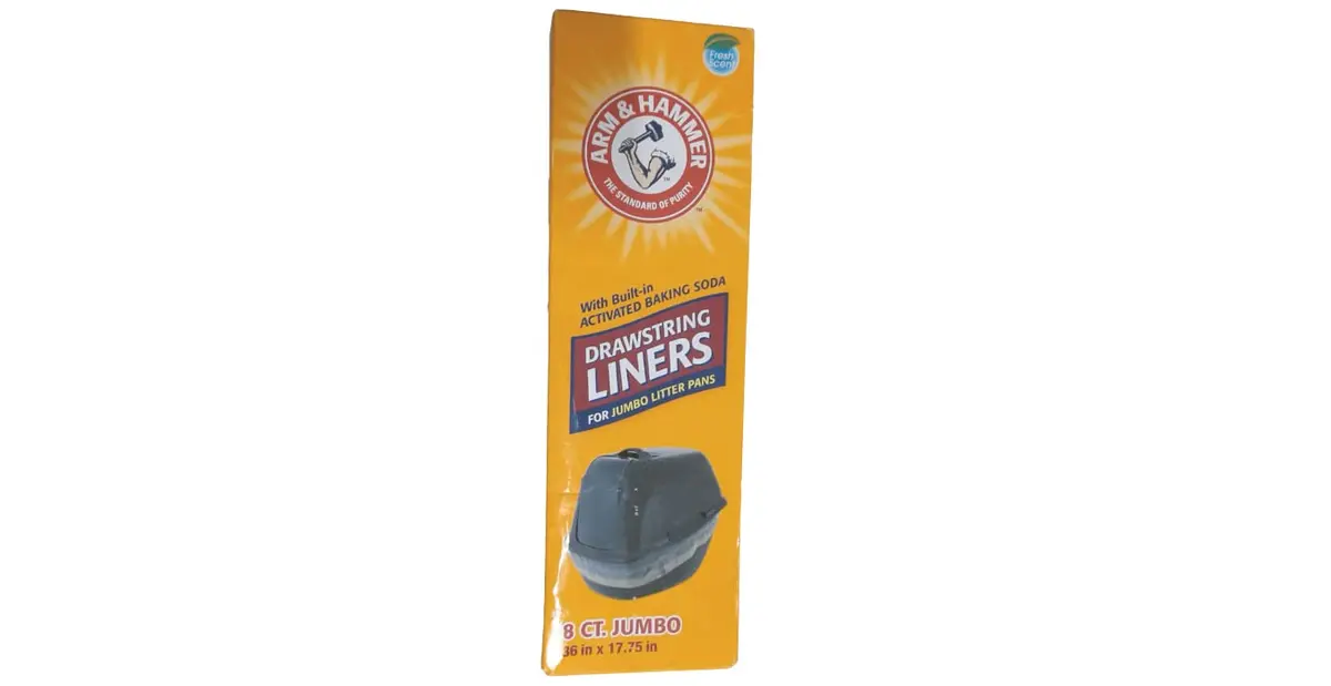 ARM & HAMMER Jumbo Drawstring Litter Pan Liners | Odor-Neutralizing Plastic Bags for Cats - main product image