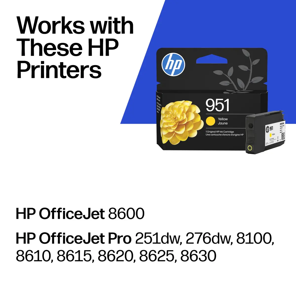 HP 951 Yellow Ink Cartridge | 535 Pages Yield | CN052AN - view 2