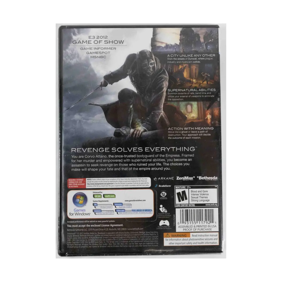 Bethesda Dishonored PC | Immersive First-Person Action Game with Supernatural Abilities - view 2