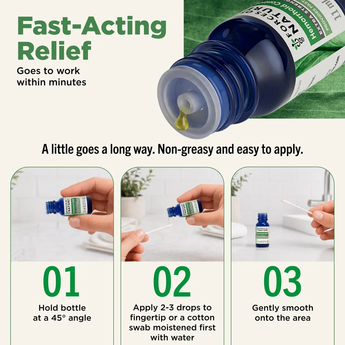 Forces of Nature Hemorrhoid Control Extra Strength 0.37 Fl Oz | Fast Relief with Organic Ingredients - view 4