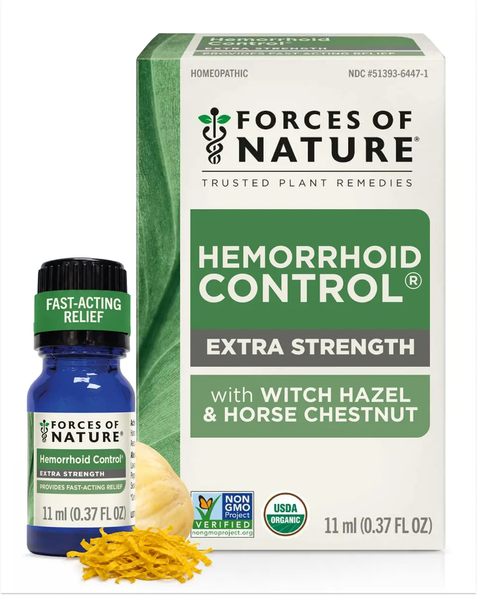 Forces of Nature Hemorrhoid Control Extra Strength 0.37 Fl Oz | Fast Relief with Organic Ingredients - main product image