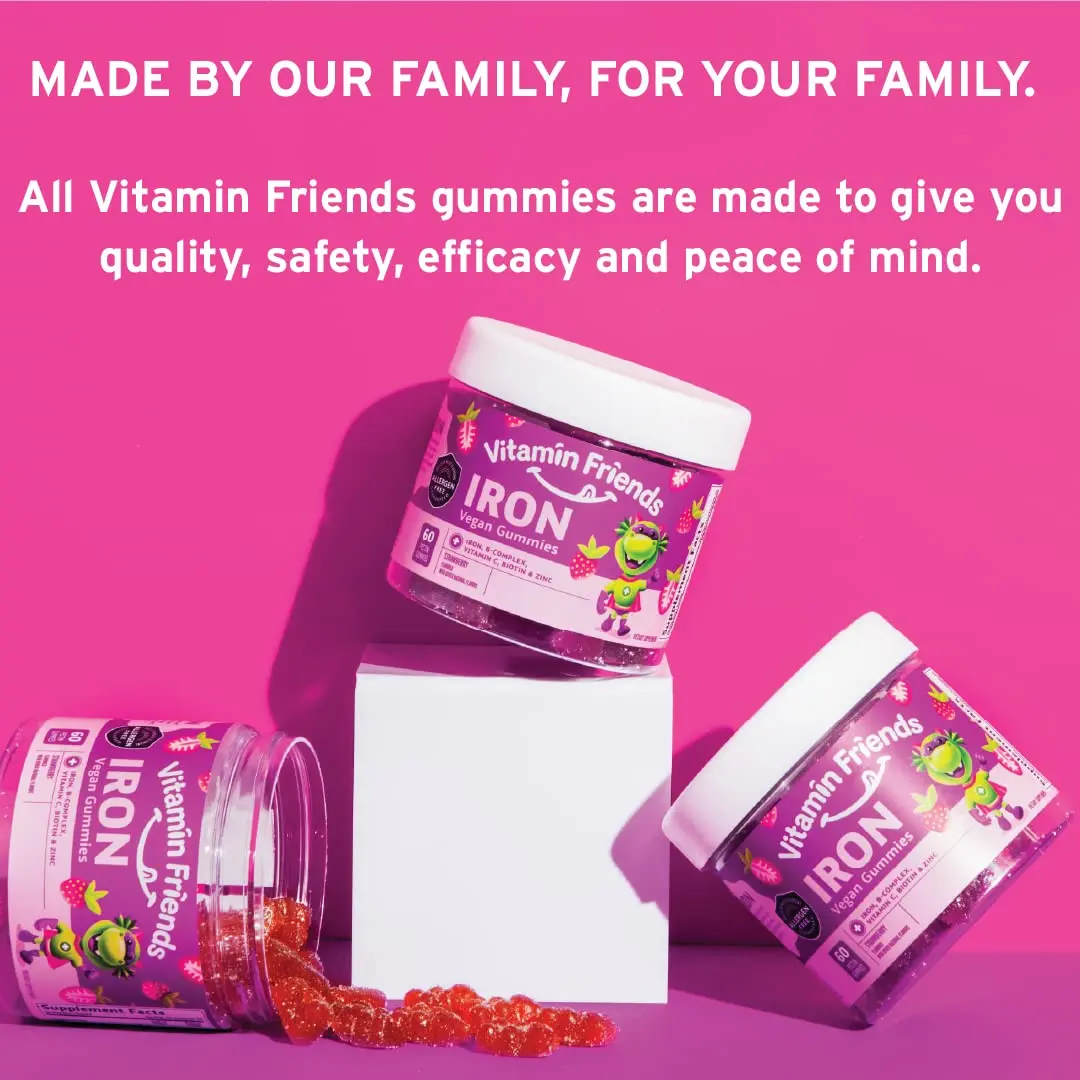 Vitamin Friends Vegan Multivitamin & Iron for Kids Gummies 60 Count (120 Day Supply) | Supports Body Function & Anemia - view 5