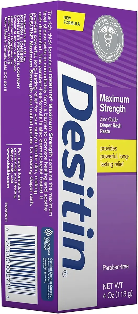 Desitin Maximum Strength Diaper Rash Paste 4 oz (Pack of 12) | Zinc Oxide Barrier for Sensitive Skin - view 6